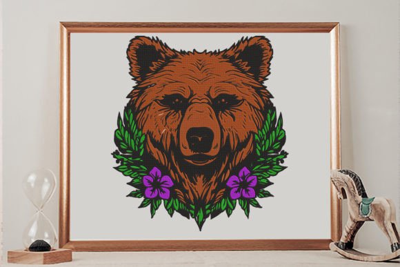 Floral Bear Head