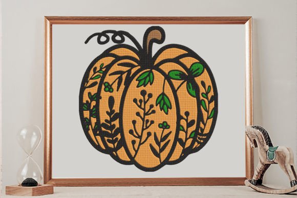 Floral Pumpkin Embroidery